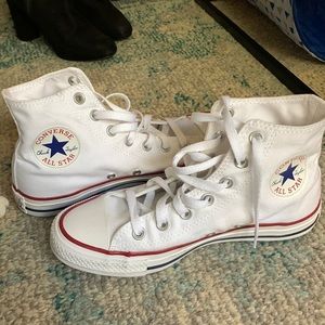 White high top converse size 7 women’s
